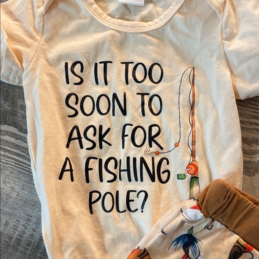 Amazon Kids Fishing Theme Matching Set - Cream and Brown - Picture 2 of 3